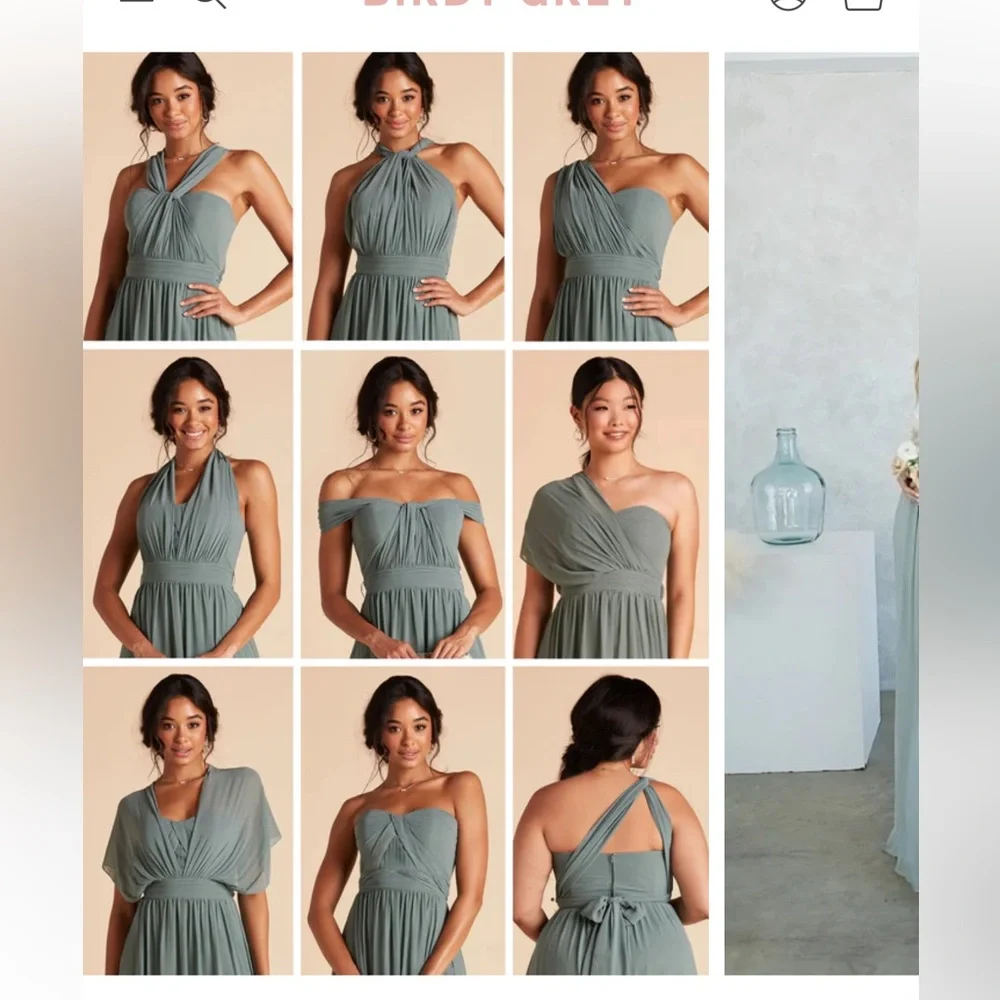 CHIFFON DUSTY ROSE - GRACE CONVERTIBLE DRESS - Picture 3 of 3